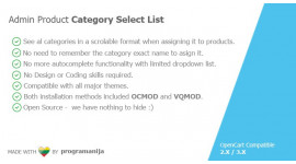 Admin Product Category Select List