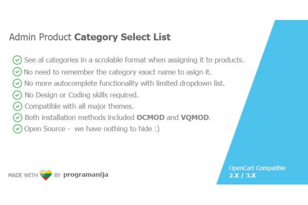 Admin Product Category Select List