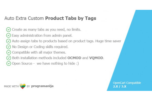 Auto Extra Custom Product Tabs by Tags