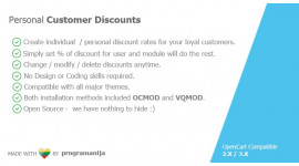Personal Customer Discounts / Special Prices