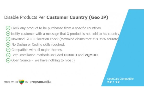 Disable Products Per Customer Country (Geo IP Tracking)