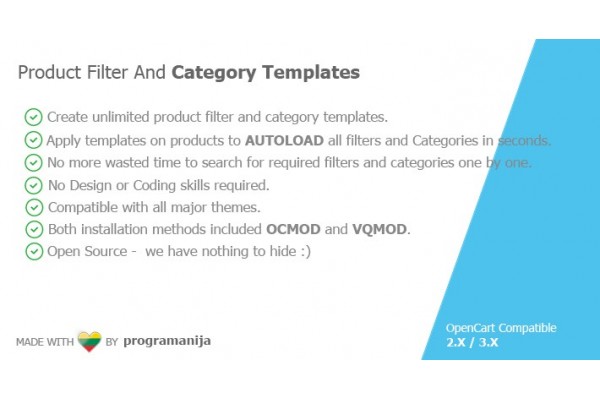 Predefined Product Filter And Category Templates