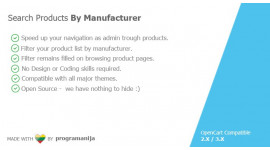 Search Products By Manufacturer In Admin